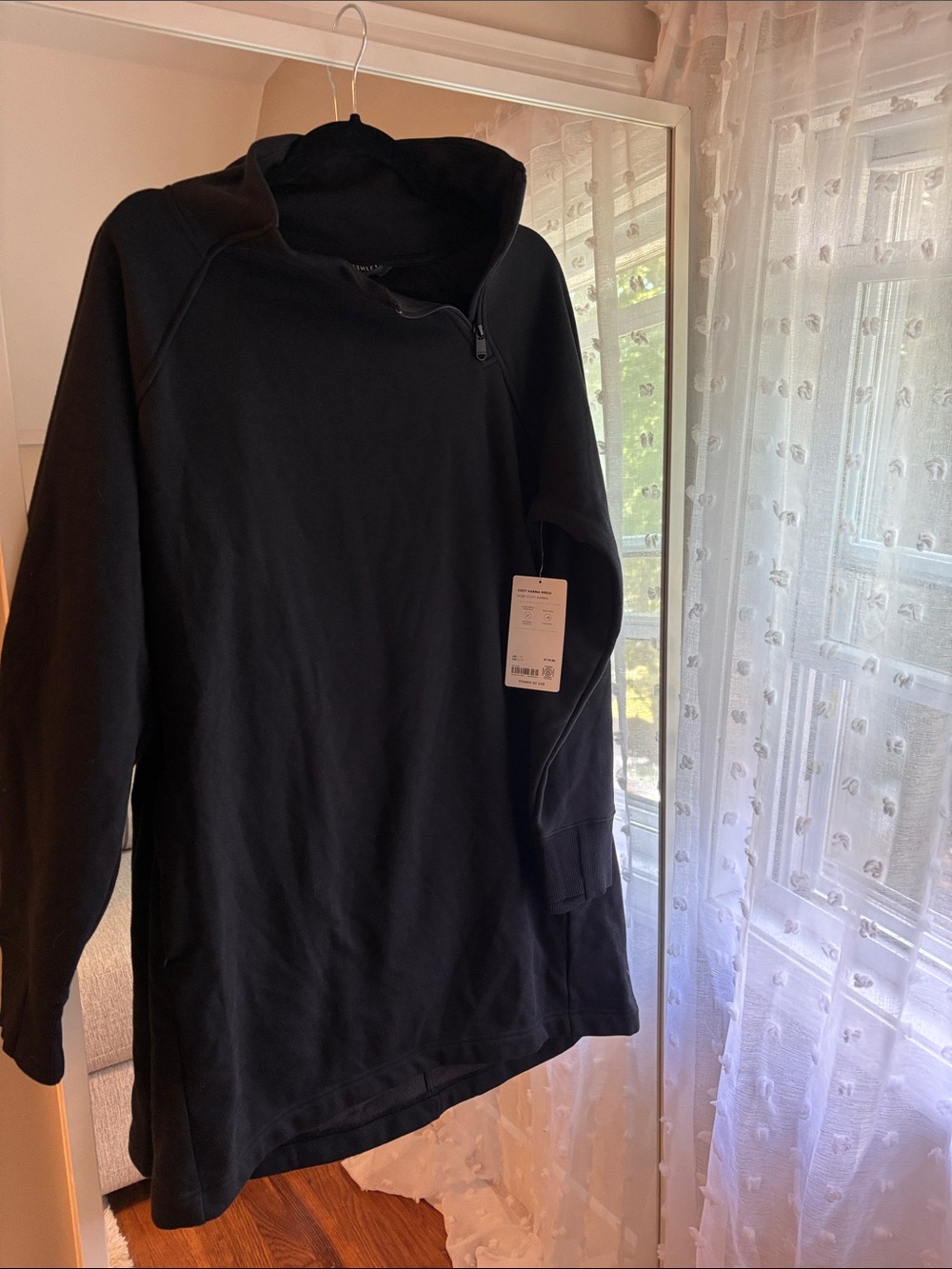 Athleta Black Long-Sleeve Hooded Tunic